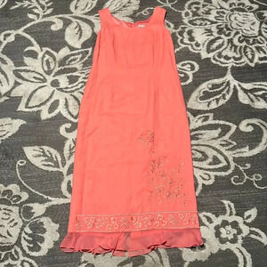 Plaza south sleeveless dress. Gorgeous. Lined. Melon colored. Size 8 linen